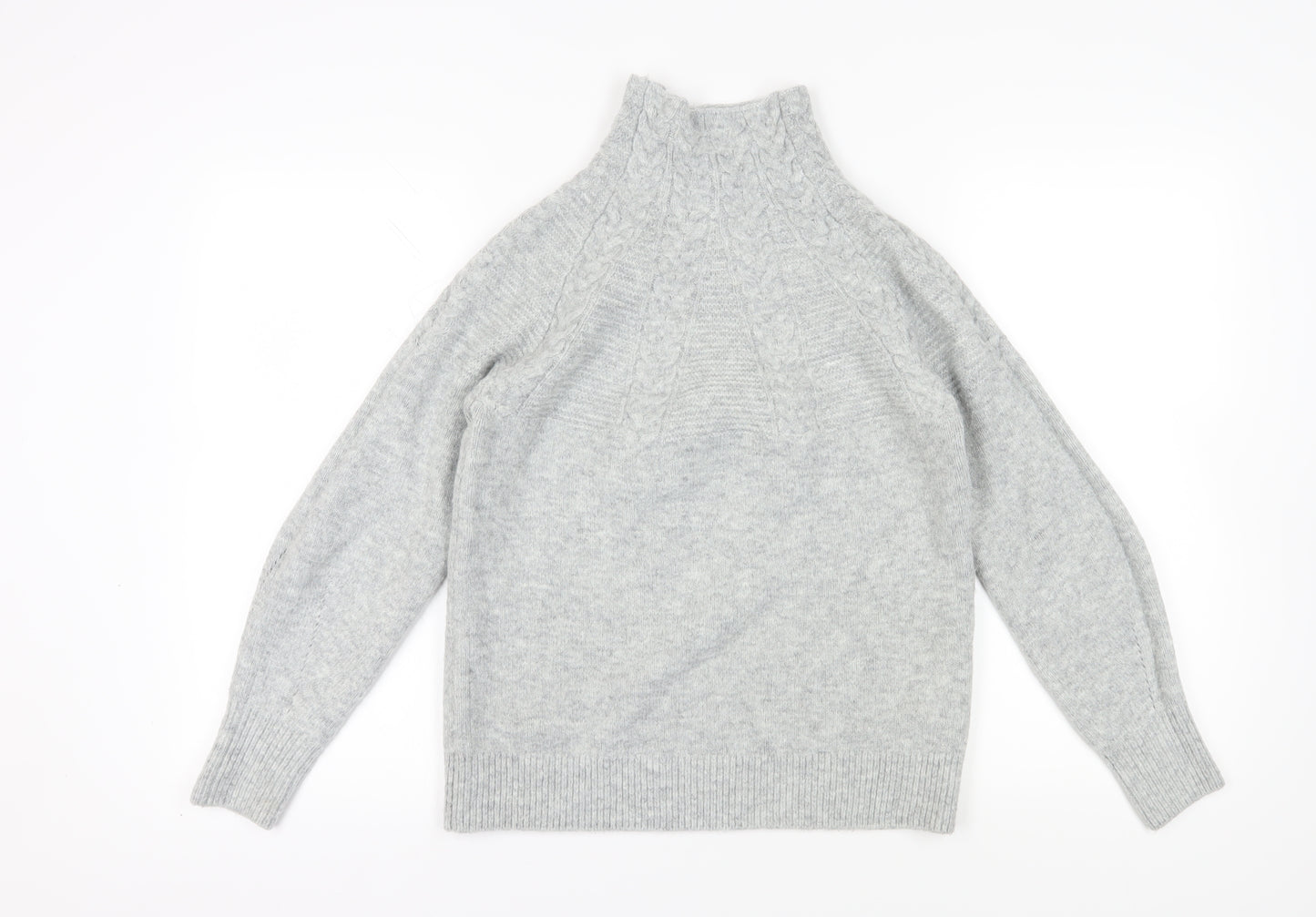 Topshop Women's Grey Cable-Knit Jumper - XS