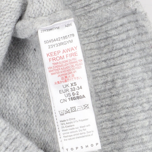 Topshop Women's Grey Cable-Knit Jumper - XS