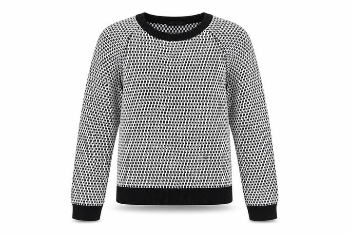 Mango Women's Black Geometric Knit Pullover Jumper