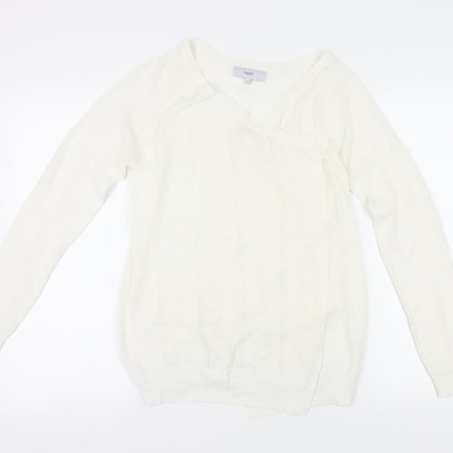 Next Women's Ivory Knit Jumper, Size 10, V-Neck