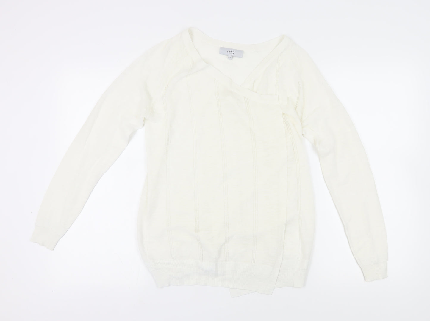 Next Women's Ivory Knit Jumper, Size 10, V-Neck