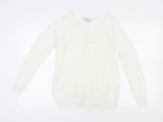 Next Women's Ivory Knit Jumper, Size 10, V-Neck