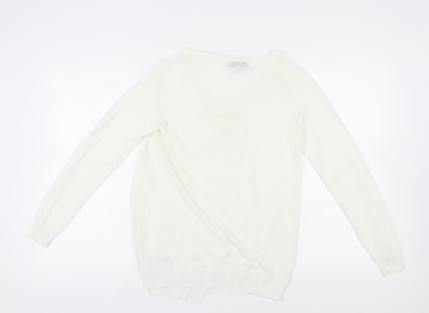 Next Women's Ivory Knit Jumper, Size 10, V-Neck