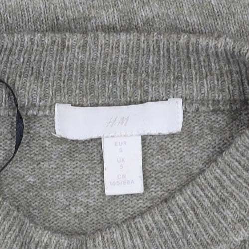 H&M Women's Grey Pullover Jumper S, Crew Neck