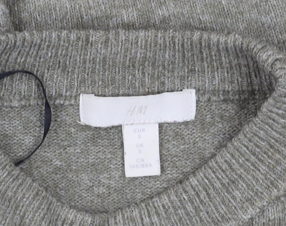 H&M Women's Grey Pullover Jumper S, Crew Neck