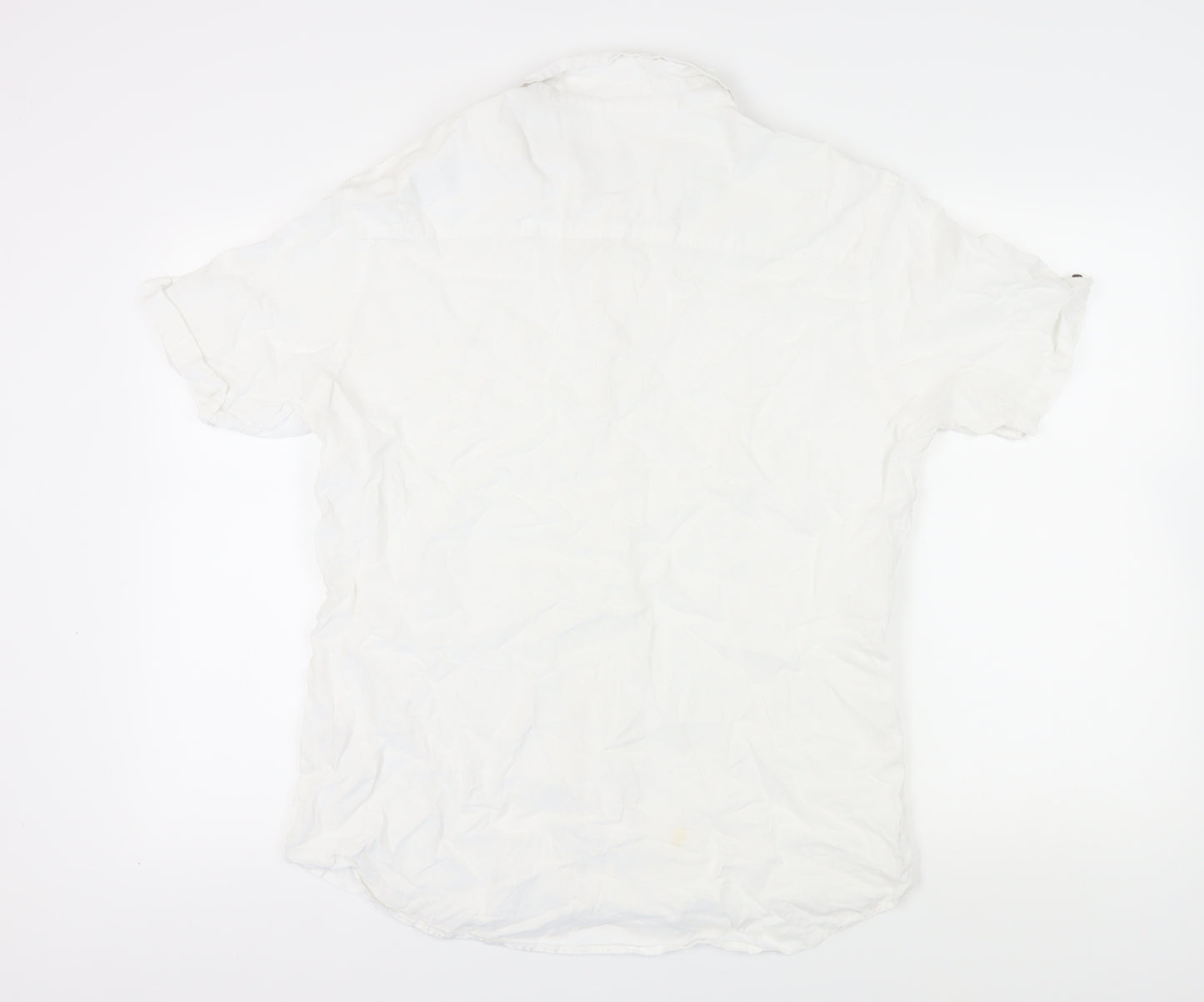 Next Men's White XL Linen Button-Up Casual Shirt
