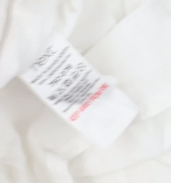 Next Men's White XL Linen Button-Up Casual Shirt