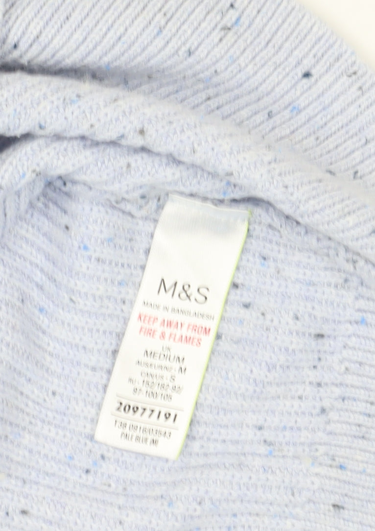 Marks and Spencer Women's Blue V-Neck Jumper M