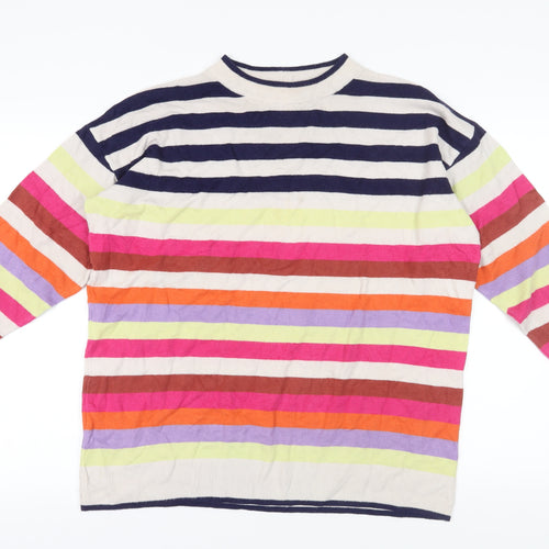 Next Women's Multicoloured Striped Pullover Jumper, Size L