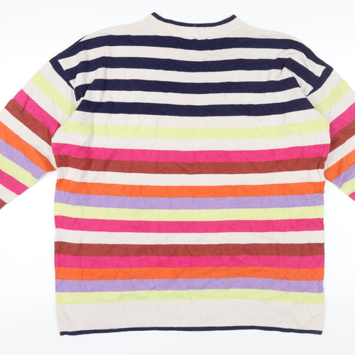 Next Women's Multicoloured Striped Pullover Jumper, Size L