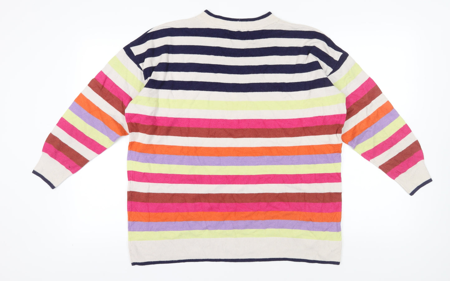 Next Women's Multicoloured Striped Pullover Jumper, Size L