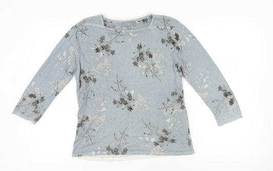 Next Women’s Blue Floral Pullover Jumper Size 14