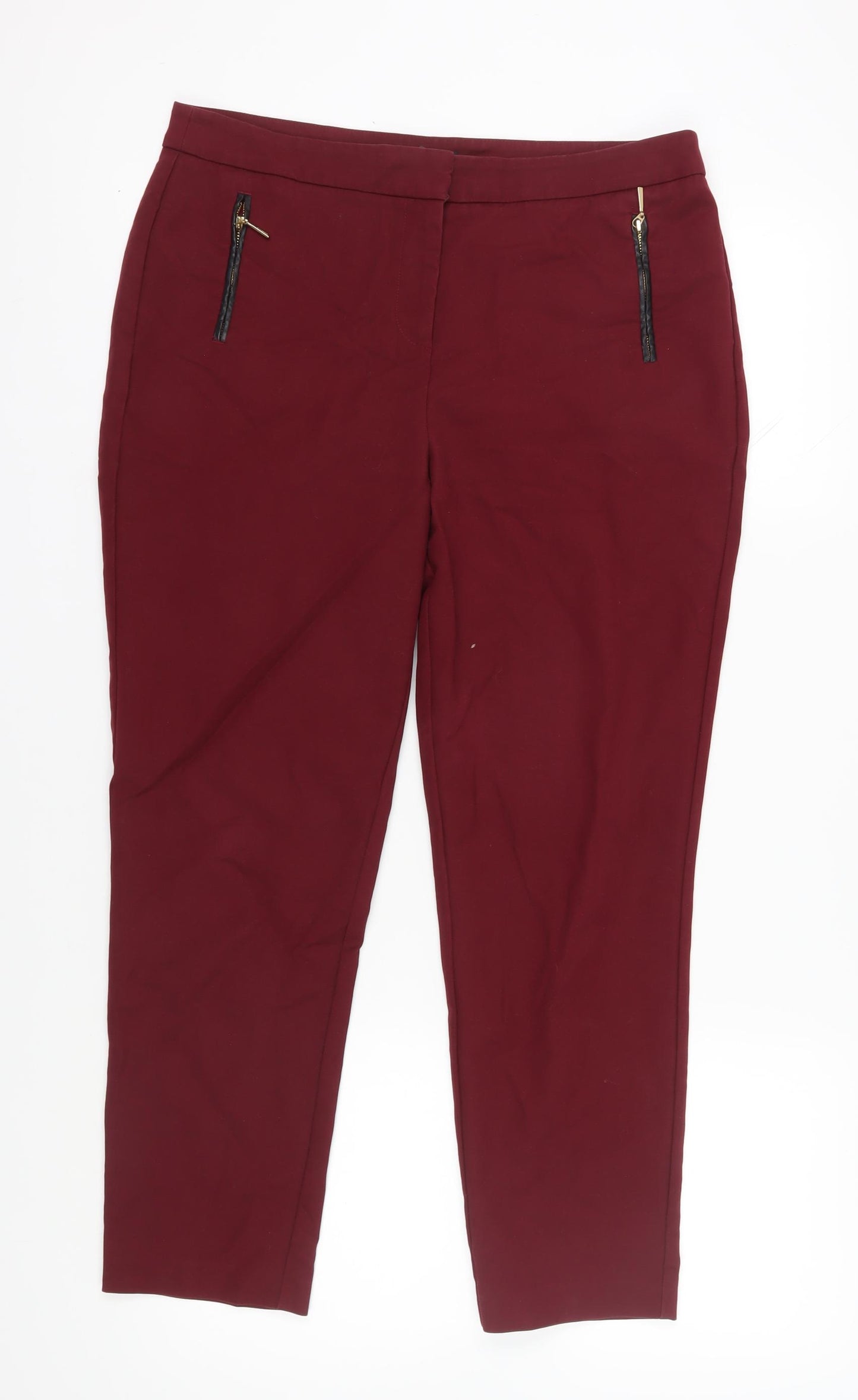Marks and Spencer Women's Red Cropped Trousers Size 14