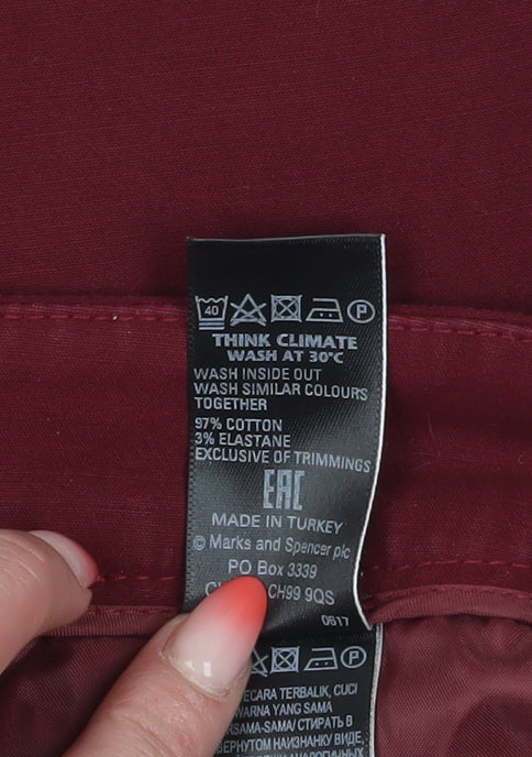 Marks and Spencer Women's Red Cropped Trousers Size 14