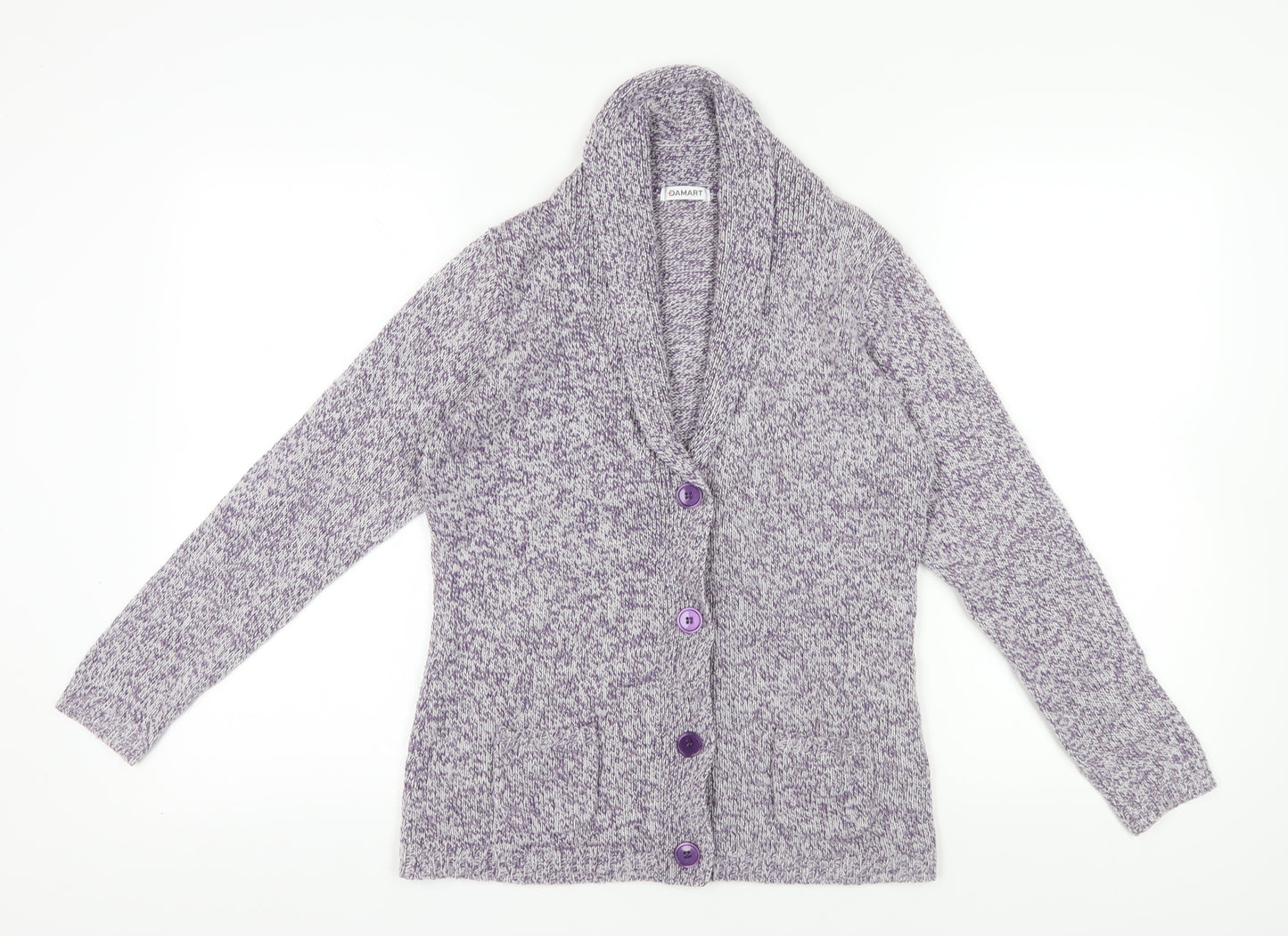 Damart Women's Purple Cowl Neck Cardigan Size 10/12