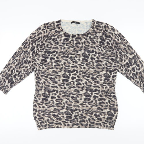 BM Collection Women's Multicoloured Animal Print Top M