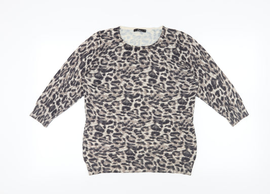 BM Collection Women's Multicoloured Animal Print Top M