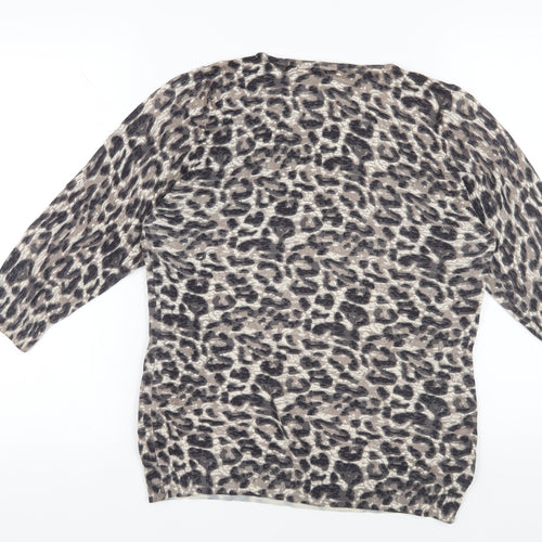 BM Collection Women's Multicoloured Animal Print Top M