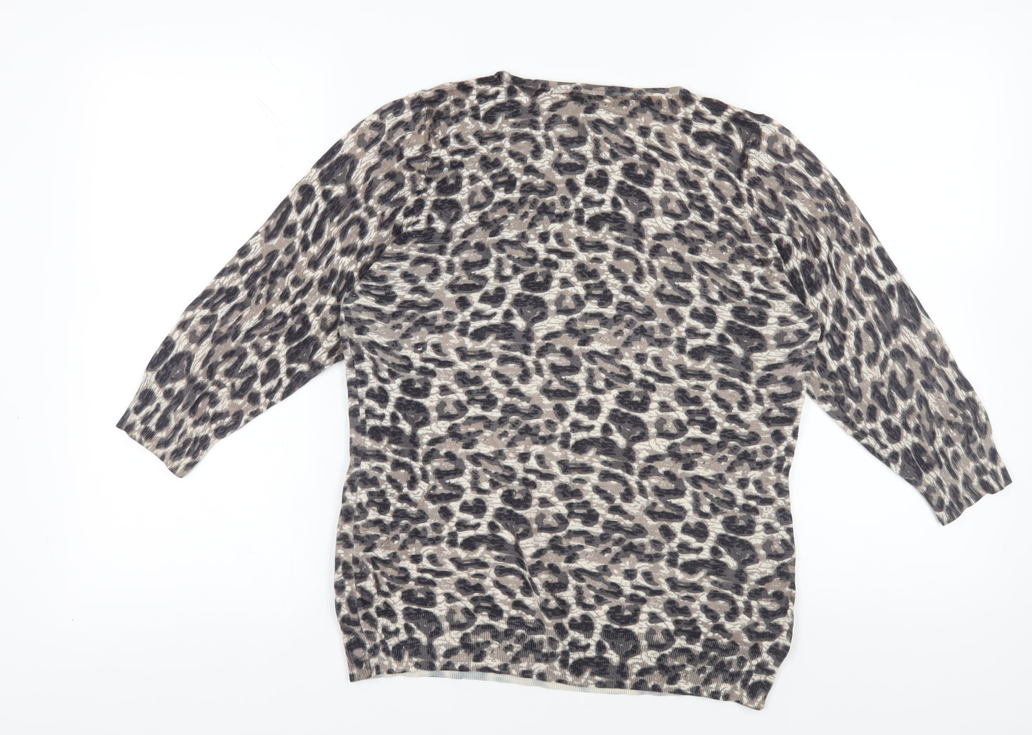BM Collection Women's Multicoloured Animal Print Top M