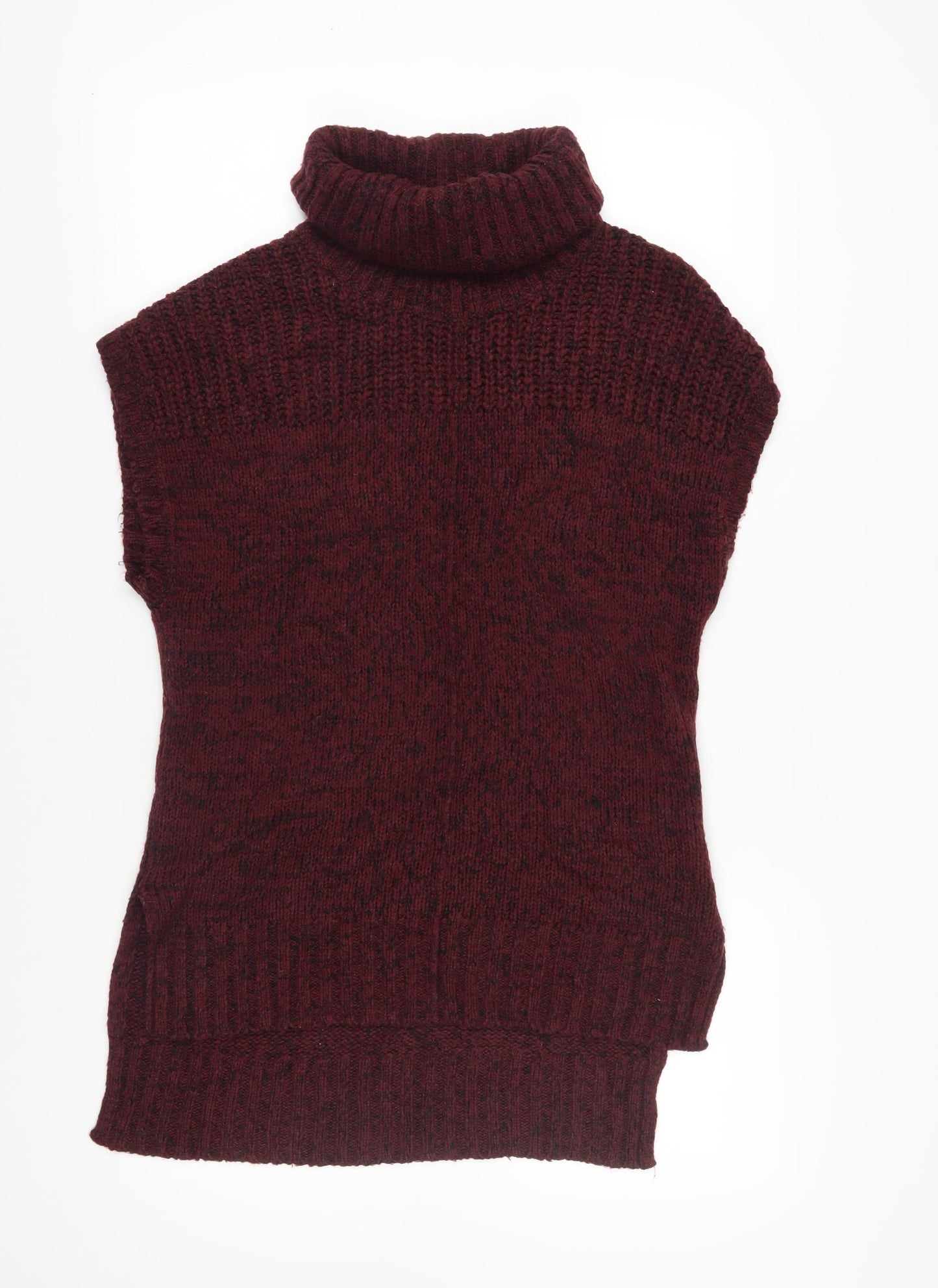 Apricot Women's Red Roll Neck Sleeveless Jumper