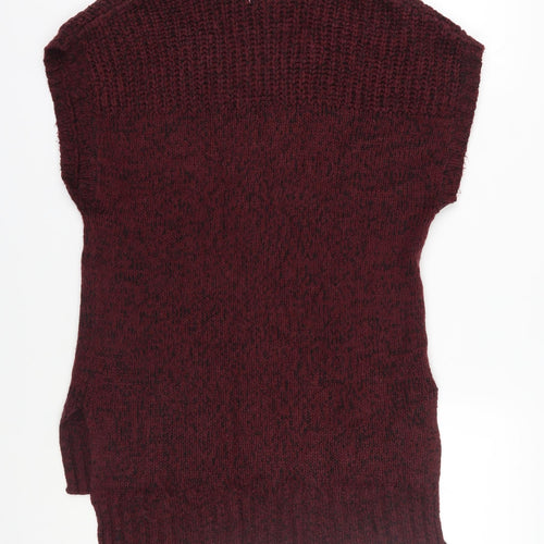 Apricot Women's Red Roll Neck Sleeveless Jumper