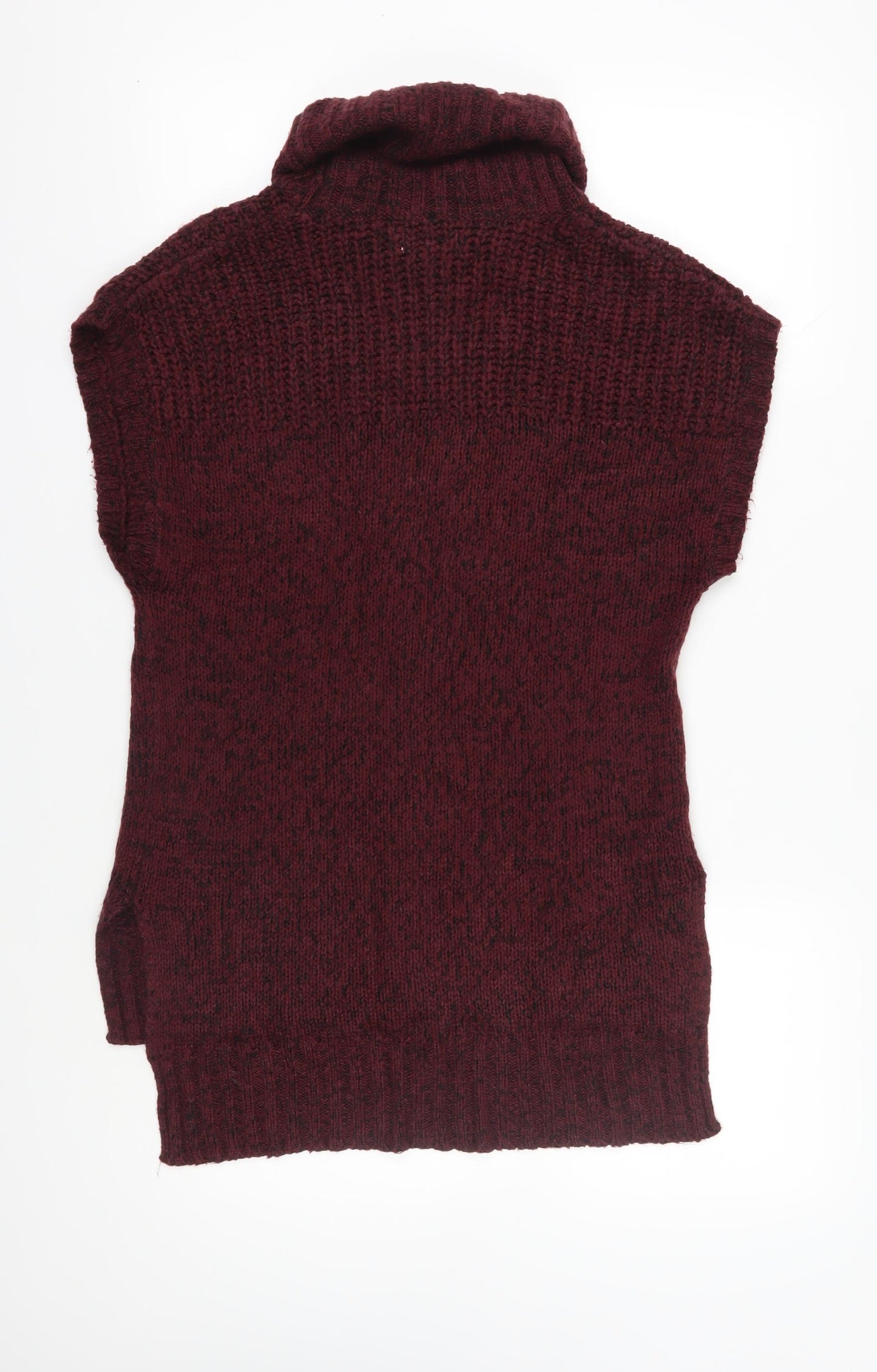 Apricot Women's Red Roll Neck Sleeveless Jumper