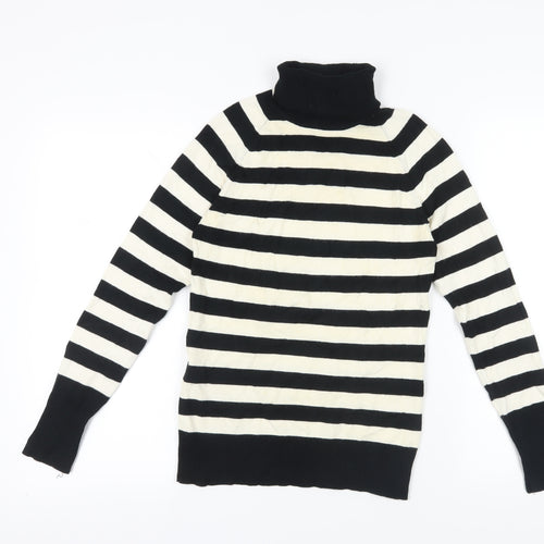 Blanco Tricot Women's Black Striped Jumper - Medium