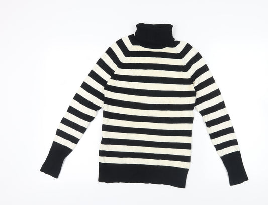 Blanco Tricot Women's Black Striped Jumper - Medium