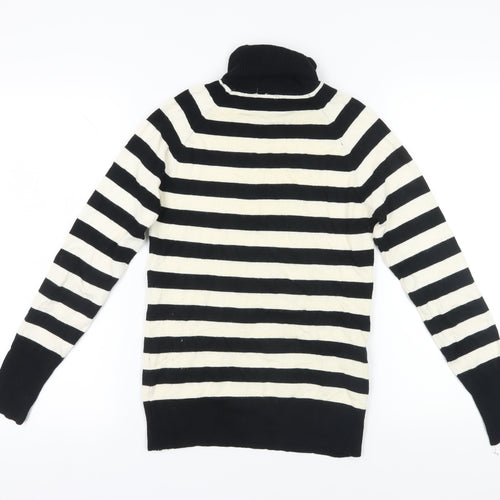 Blanco Tricot Women's Black Striped Jumper - Medium