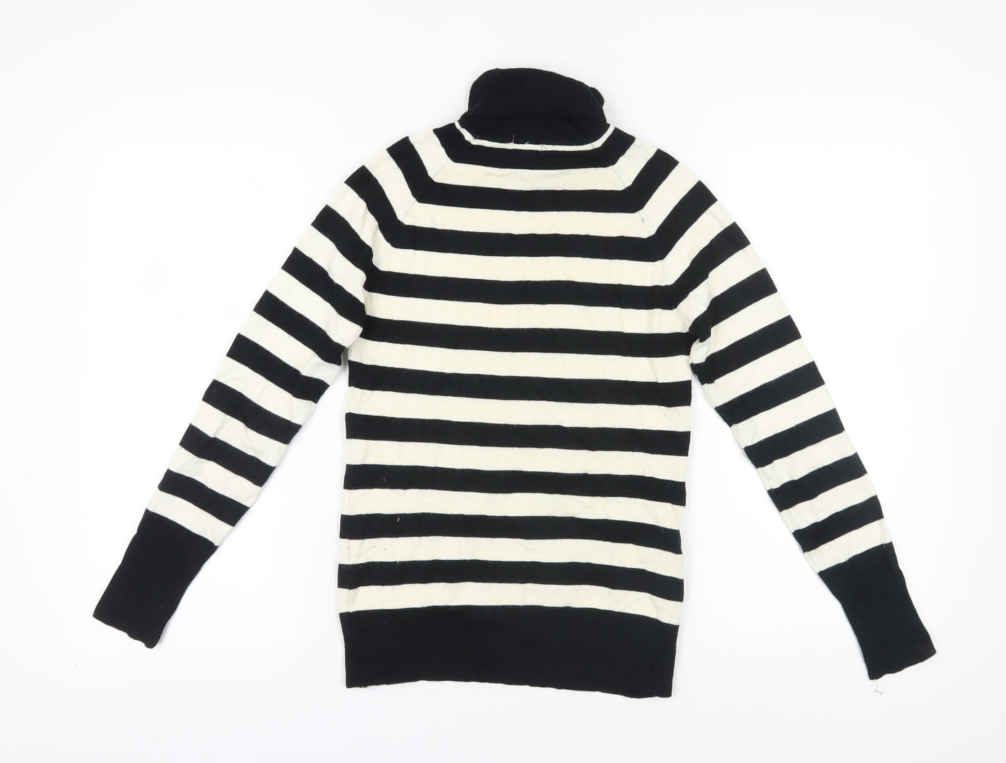 Blanco Tricot Women's Black Striped Jumper - Medium