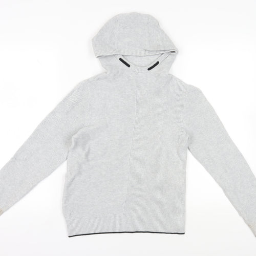 Next Boys Grey Pullover Hoodie, 11 Years, Cotton, Hooded