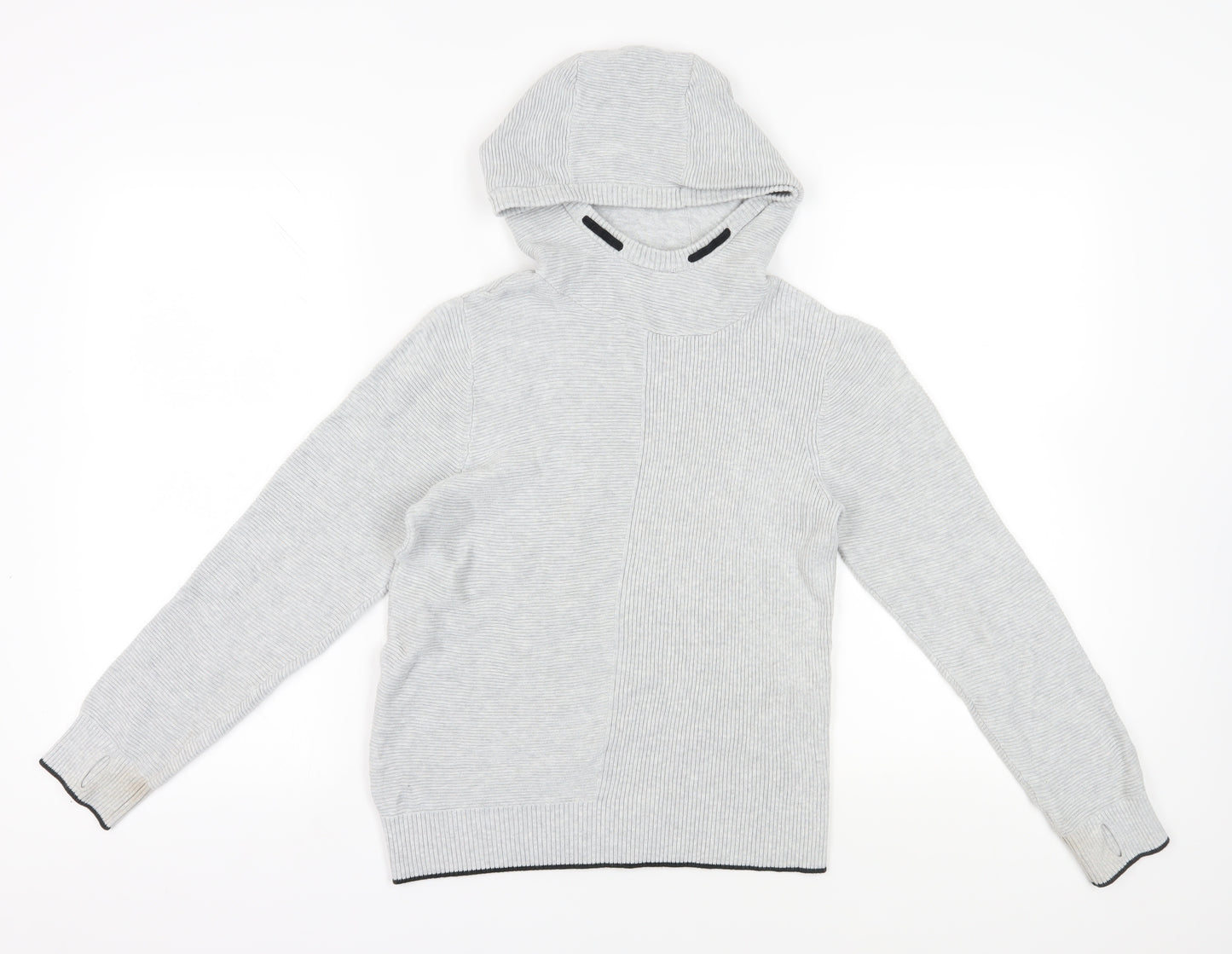 Next Boys Grey Pullover Hoodie, 11 Years, Cotton, Hooded