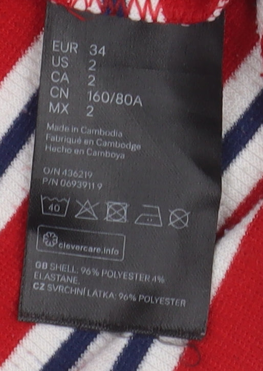 H&M Women's Multicoloured Striped Tank Dress Size 6