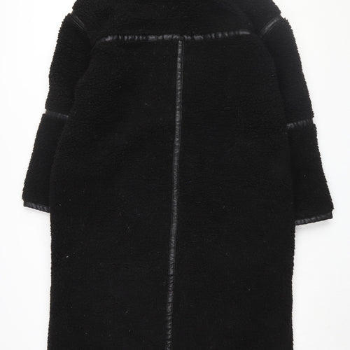 ASOS DESIGN Women's Black Long Faux Fur Coat Size 8