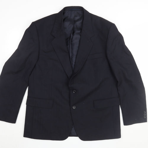 Men's Vintage Black Blazer, 44S, Single-Breasted, Formal