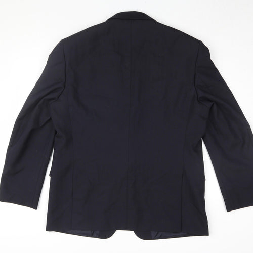 Men's Vintage Black Blazer, 44S, Single-Breasted, Formal