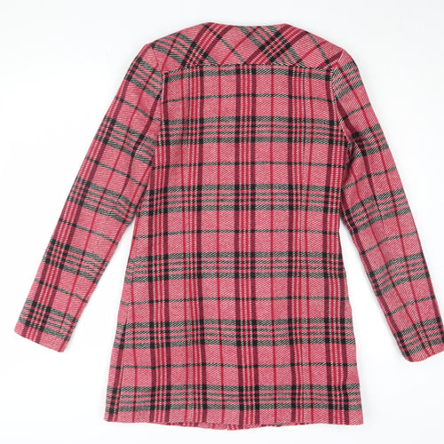 Next Women's Pink Plaid Coat Size 8 L/S