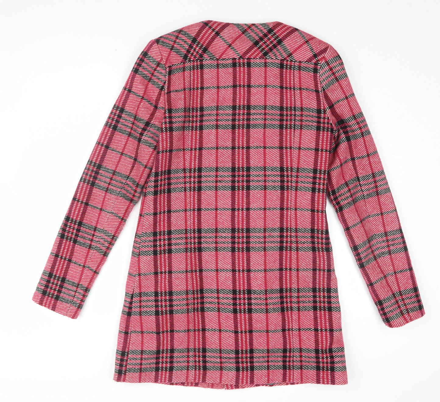 Next Women's Pink Plaid Coat Size 8 L/S