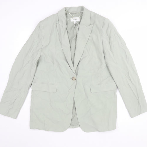 Marks and Spencer Women's Green Blazer Size 14