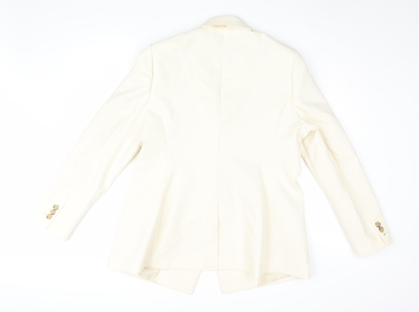 Marks and Spencer Women's Ivory Double-Breasted Blazer Size 16