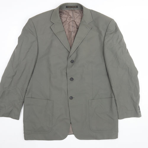 Marks and Spencer Men's Grey Blazer, Size 44R, Business Wear