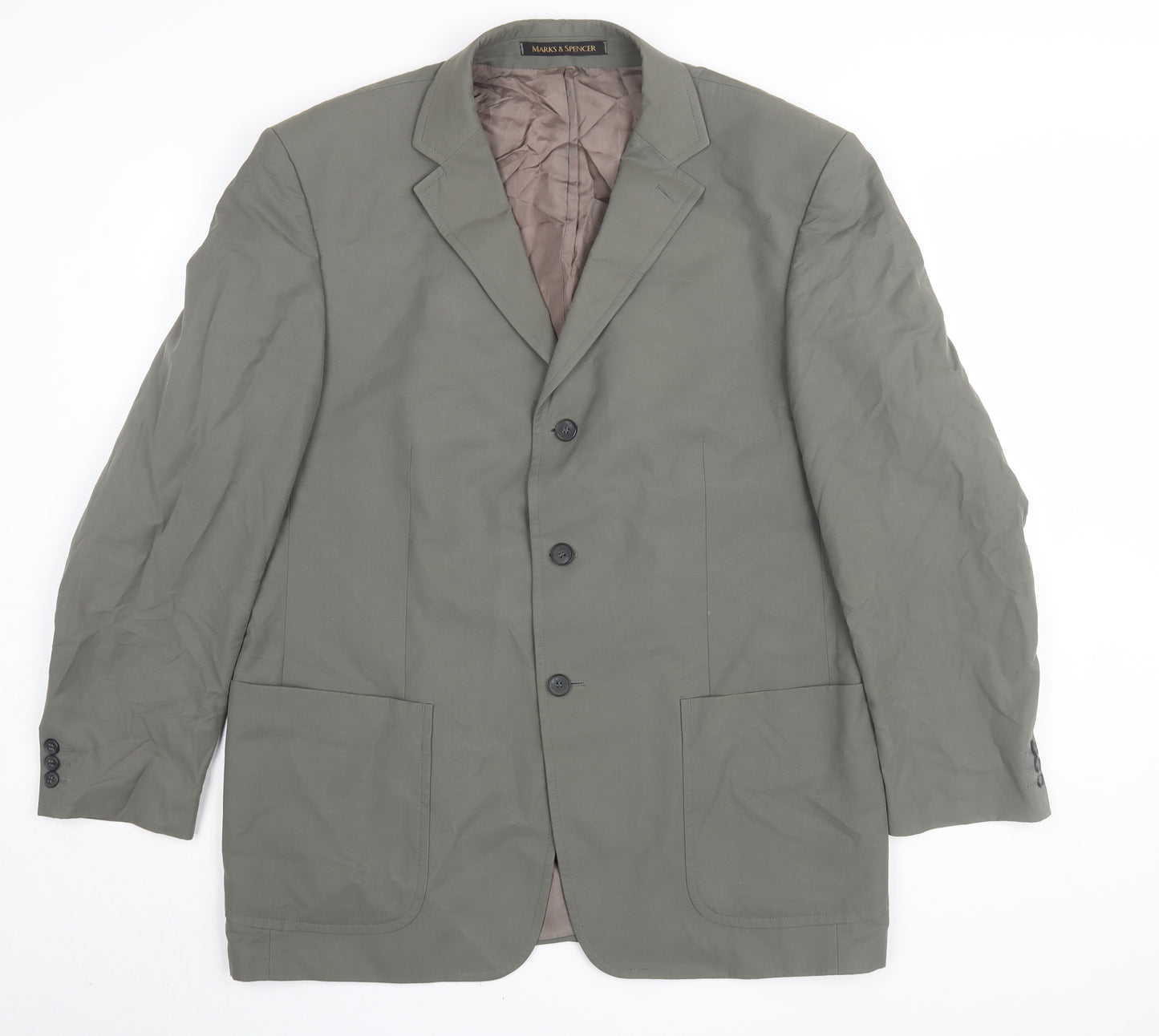 Marks and Spencer Men's Grey Blazer, Size 44R, Business Wear
