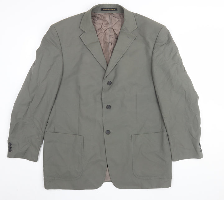 Marks and Spencer Men's Grey Blazer, Size 44R, Business Wear