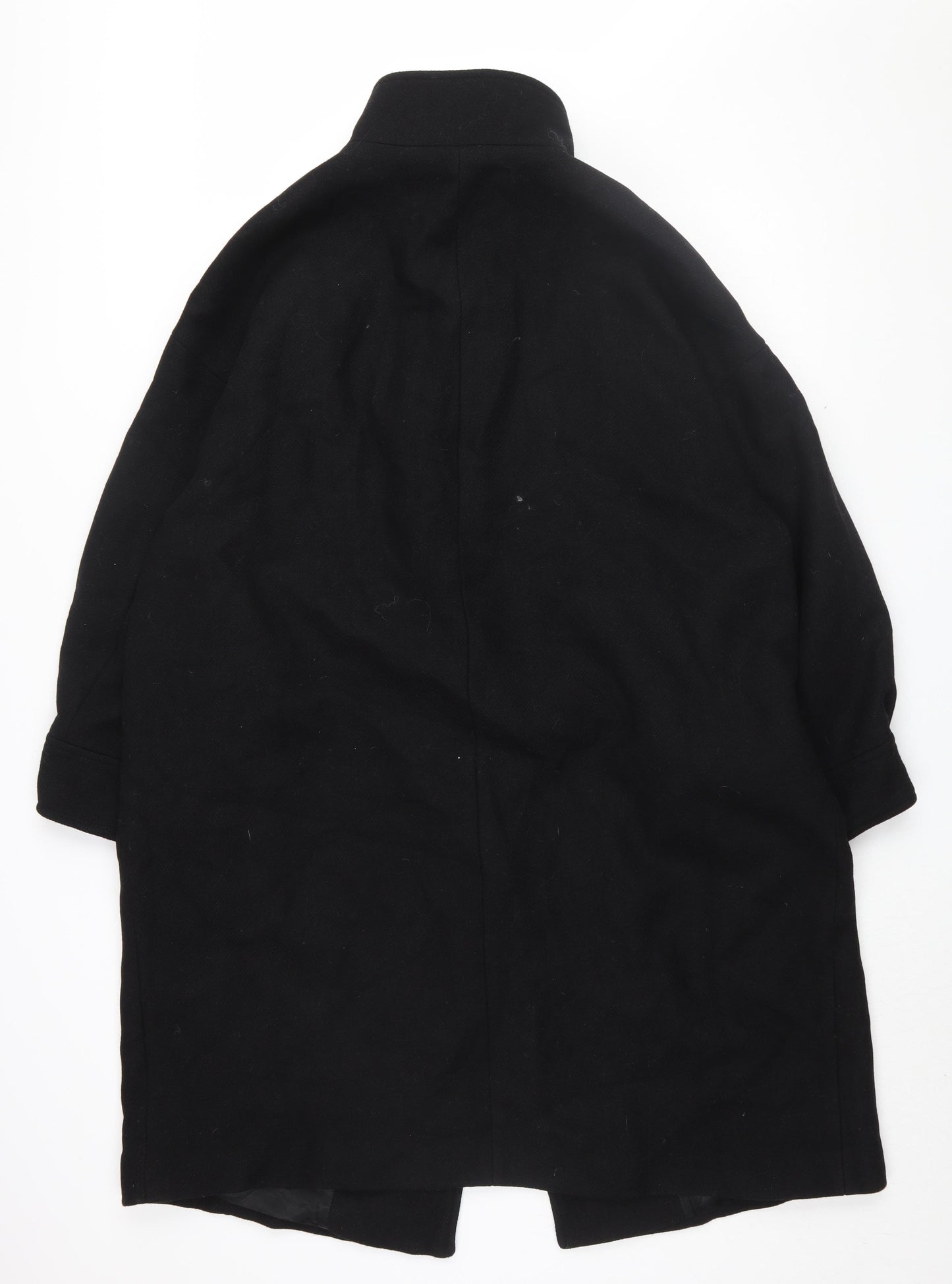 Zara Women's Black Wool XL Overcoat, Classic Style