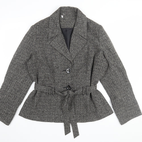 Epilogue Women's Grey Check Belted Jacket Size 20