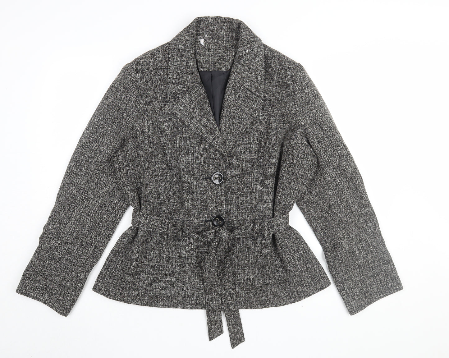 Epilogue Women's Grey Check Belted Jacket Size 20