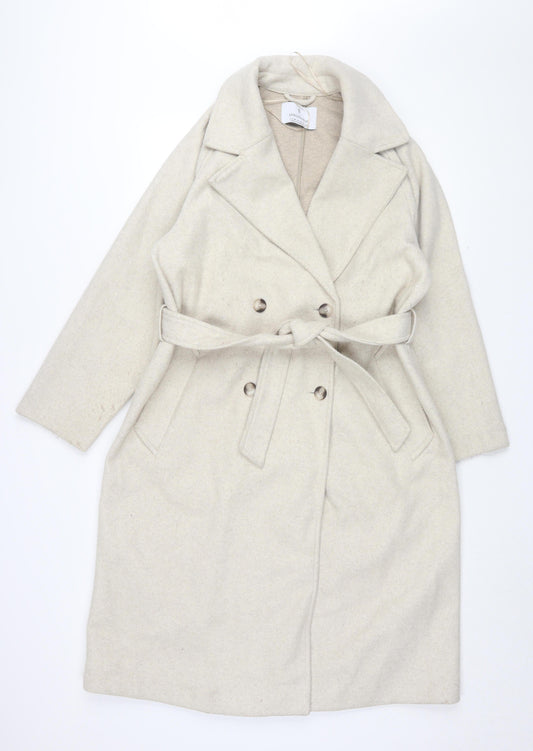 Stradivarius Women's Beige Trench Coat Size 12