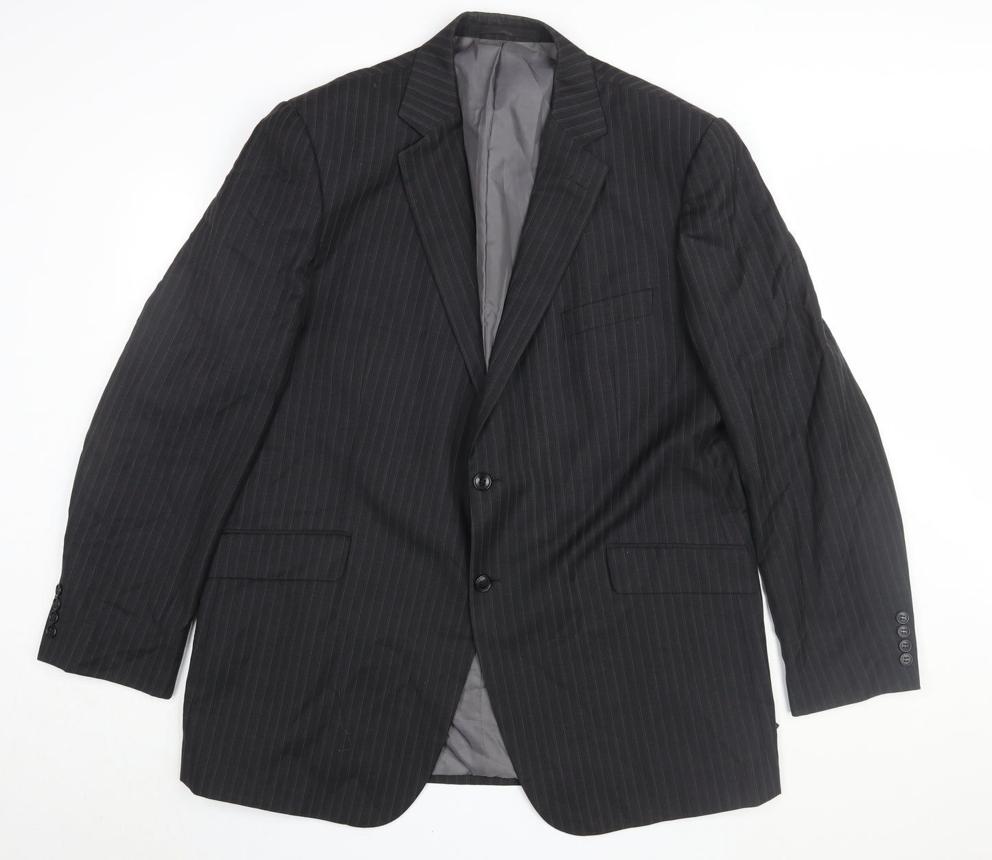 Marks & Spencer Men's Black 46L Pinstripe Suit Jacket