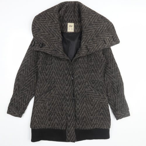 Xdye Women's Black Grey Herringbone Coat Size M