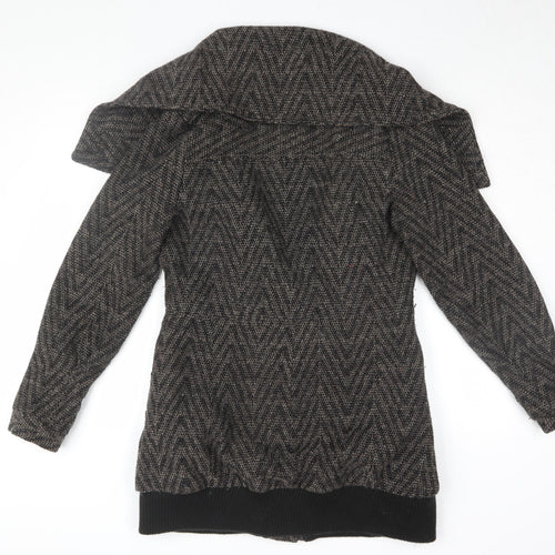 Xdye Women's Black Grey Herringbone Coat Size M